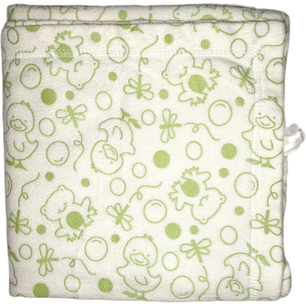 Kidsline White Green Frog Baby Blanket Duck Bubble Soft Dragonfly Lovey EUC
